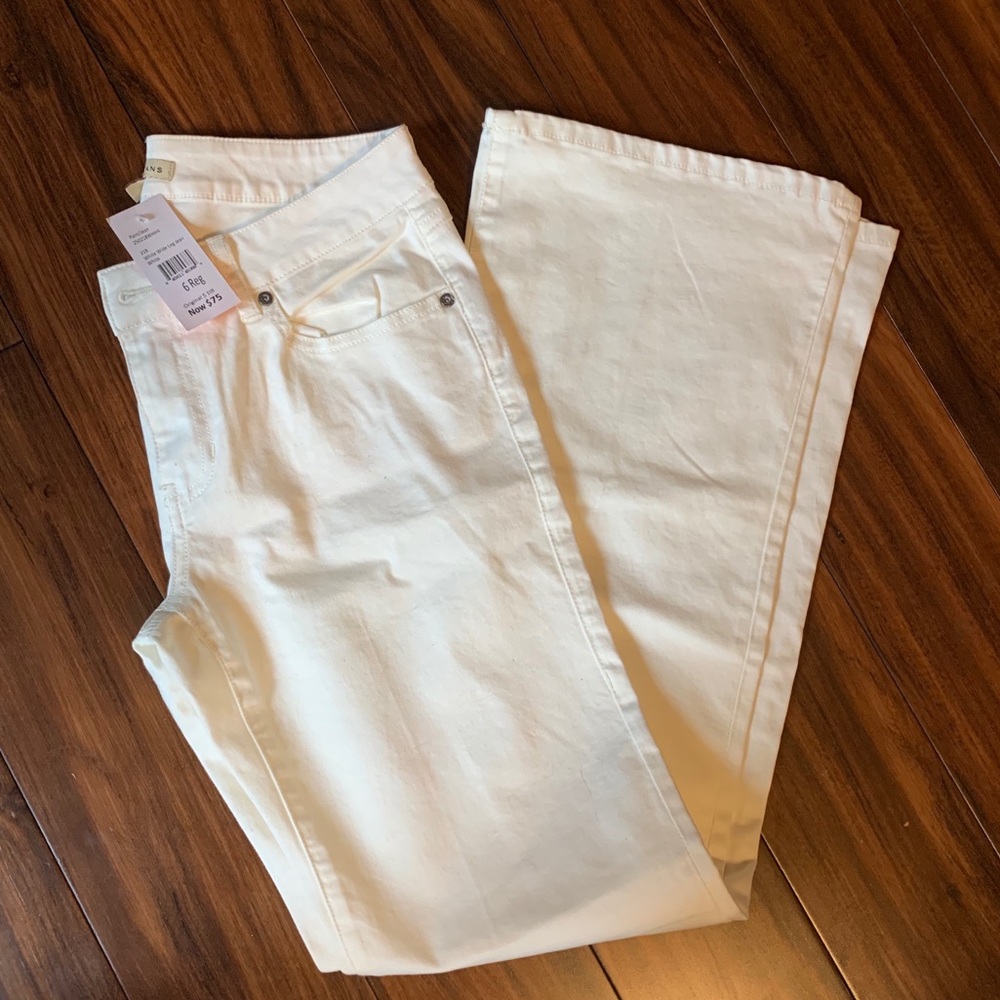 NWT cAbi White Wide Leg Jeans size 6